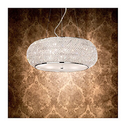 Ideal Lux Suspension LED intégré Pasha Verre,cristal,métal Chrome 10 ampoules 28cm