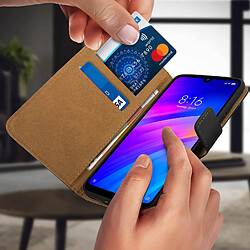 Avis Avizar Housse Redmi 7 Cuir Véritable Porte cartes Fonction Support Antichoc