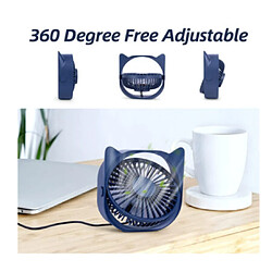 Ventilateur CHRONUS, Petit Ventilateur de Bureau USB, Ventilateur de Bureau Silencieux Portable à 3 Vitesses, ventilateur personnel Rotatif à 360 degrés de 4 pouces (Bleu) pas cher