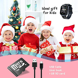 Acheter Chrono Montre Connectée Enfant 14 Jeux-MP3 Musique, Vidéo Caméra Montre Connectée pour Enfant SOS Appels Téléphoniques Réveil Calculatrice Smartwatch Enfant Filles Garçons Cadeau avec 1GB SD Card(noir)