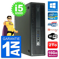 PC HP ProDesk 600 G2 SFF Intel Core i5-6500 RAM 16Go Disque 2To Windows 10 Wifi - Occasion