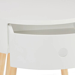 Helloshop26 Table basses d’appoint ronde à tiroir nordique bois de pin blanc 13_0002676