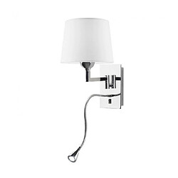 Leds C4 Applique Oxford avec liseuse, Chrome, sans abat jour