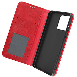 Avizar Étui pour Motorola Moto G84 Portefeuille Motif Damier Collection Geo Rouge