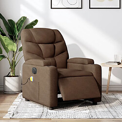 Maison Chic Fauteuil Relax pour salon, Fauteuil inclinable de massage électrique marron tissu -GKD21204