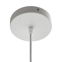 Pegane Suspension luminaire en bambou et fer coloris naturel / blanc - diamètre 43 x hauteur 48 cm