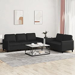 Maison Chic Ensemble de canapés 2 pcs avec coussins, Canapé droit Sofa pour Salon Noir Similicuir -GKD150031