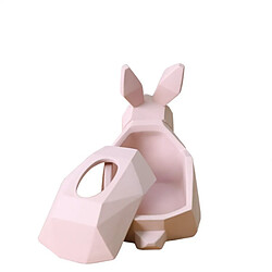 Universal Lapin géométrique nordique Boîte à mouchoirs créative Tiroir Plateau Décoration de salon moderne minimaliste Boîte de rangement de bureau Décoration de la maison | Boîtes à mouchoirs(Rose)