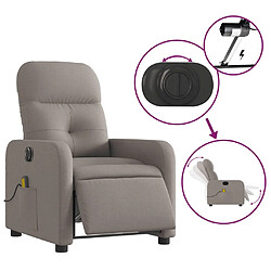 Acheter vidaXL Fauteuil de massage inclinable électrique Taupe Tissu