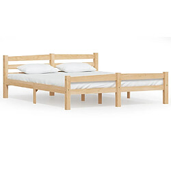 Maison Chic Lit adulte - Lit simple Cadre de lit,Structure du lit Contemporain Bois de pin massif 160x200 cm -MN21368