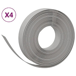 vidaXL Bordures de jardin 4 pcs gris 10 m 10 cm polyéthylène