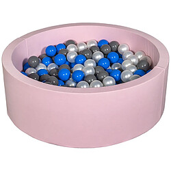 Velinda Piscine à balles Aire de jeu + 300 balles rose perle, bleu, gris