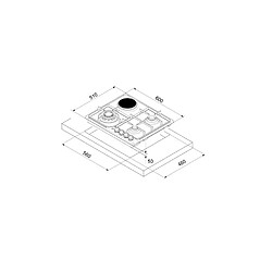 Avis Table de cuisson mixte 60cm 3feux 8050w inox - DPE3601XM - DE DIETRICH