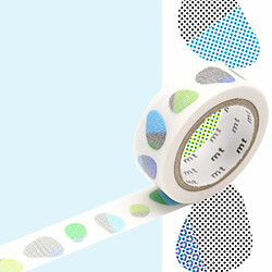 Masking tape motif galet - Bleu - 1,5 cm x 7 m