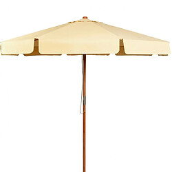 Helloshop26 Parasol inclinable diamètre 300cm avec manivelle anti-uv protection solaire toile polyester imperméable beige 20_0009027