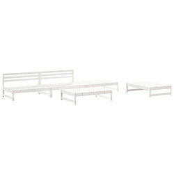 Maison Chic Salon de jardin 5 pcs - Table et chaises d'extérieur - Mobilier/Meubles de jardin Moderne blanc bois massif de pin -MN72658