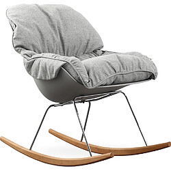 ICONIK INTERIOR Chaise à Bascule Rembourrée - Design Scandinave - Ruma Gris