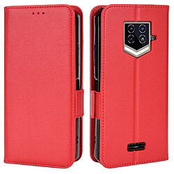 Etui en PU texture litchi avec support, rouge pour votre Oukitel WP15