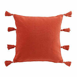 Paris Prix Coussin Déco à Pompons Tasselina 45x45cm Terracotta