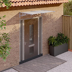 Maison Chic Store banne | Auvent de porte | Marquise Brise-soleil Gris et transparent 152,5x90 cm Polycarbonate -GKD86189