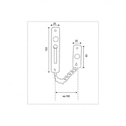 Entrebailleur de porte avec chaine - finition inox brossé