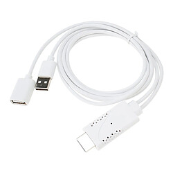 Wewoo Pour iPhone / Galaxy / blanc Huawei / Xiaomi / LG / / Google et autres smartphone USB Mâle + USB 2.0 Femelle à HDMI Téléphone au Câble Adaptateur HDTV,