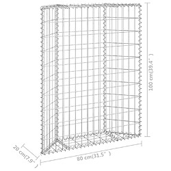 vidaXL Lit surélevé à gabion en trapèze Acier galvanisé 80x20x100 cm pas cher