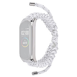 Bracelet en nylon corde tressée, réglable, blanc pour votre Xiaomi Mi Band 5/6