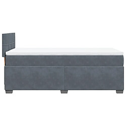 Acheter Vidaxl Sommier à lattes de lit et matelas Gris foncé 80x200 cm Velours