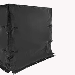 Avis Helloshop26 Bâche pour remorque 210 x 114 x 110 cm pvc 700 g/m² avec œillets 4 sangles et corde élastique 7 m imperméable noir bâche étanche de protection couverture pour remorque de voiture 01_0000195