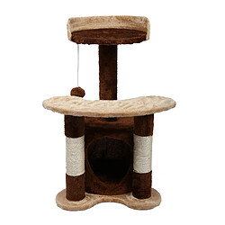 Avis Helloshop26 Arbre à chat hauteur 65 cm avec corde en sisal griffoir jeux marron/ beige 16_0000011