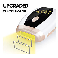 Chrono Appareil laser d'épilation IPL, épilateur permanent pour femmes et hommes, système automatique de 999 999 flashs, blanc