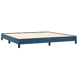 Avis vidaXL Cadre de lit sans matelas bleu foncé 200x200 cm velours