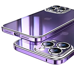 Coque en TPU + métal LUPHIE cadre poli, électroplaqué, anti-chocs pour votre iPhone 14 Pro Max - violet