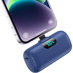 SANAG Mini Batterie Externe Pour Iphone 5000Mah, M À Niveau 15W Pd 3.0A Charge Rapide, Compact Et Léger Power Bank Écran Lcd Chargeur Portable Compatible Avec Iphone 14/14 Pro /13/12/11/X/8/7/6 - Bleu