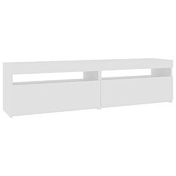 vidaXL Meubles TV 2 pcs avec lumières LED Blanc brillant 75x35x40 cm