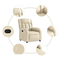 Acheter vidaXL Fauteuil inclinable Crème Tissu