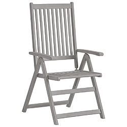 vidaXL Chaises inclinables de jardin lot de 4 Gris Bois solide acacia