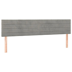 Acheter Maison Chic Tête de lit scandinave à LED,meuble de chambre Gris clair 200x5x78/88 cm Velours -MN34202