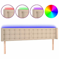 Maison Chic Tête de lit scandinave à LED,meuble de chambre Cappuccino 203x16x78/88 cm Similicuir -MN77506