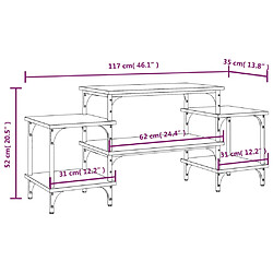 vidaXL Meuble TV noir 117x35x52 cm bois d'ingénierie pas cher