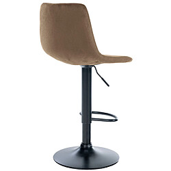 Decoshop26 Tabouret de bar x1 repose-pieds en métal noir confortable en forme d'arc assise en velours marron 10_0004781 pas cher