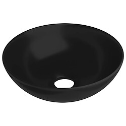 vidaXL Lavabo de salle de bain Céramique Noir mat Rond