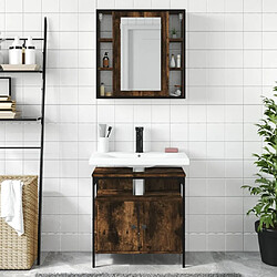 Avis Maison Chic Armoire de Bain | Ensemble de 2 meubles salle de bain Chêne fumé -GKD62235