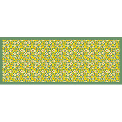 Alter Chemin de cuisine, 100% Made in Italy, Tapis antitache avec impression numérique, Chemin de table antidérapant et lavable, Modèle Fleurs - Blanc, cm 140x52