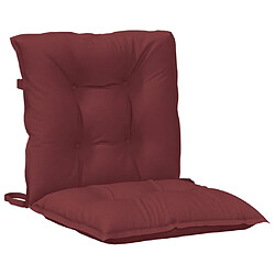 Acheter vidaXL Coussins de chaise dossier bas lot de 2 rouge bordeaux mélangé