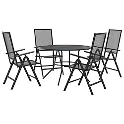 vidaXL Ensemble de chaises de jardin inclinables 5 pcs anthracite