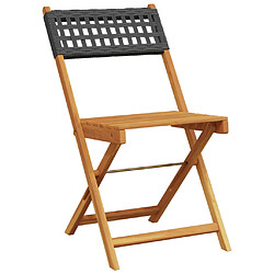 Acheter vidaXL Ensemble de bistro 3 pcs noir résine tressée et bois massif