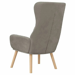 Maison Chic Chaise de relaxation | Fauteuil relax Gris clair Velours -GKD10027 pas cher