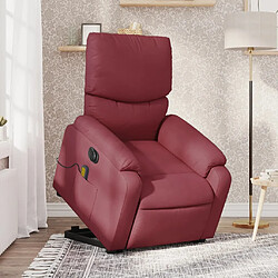 vidaXL Fauteuil inclinable de massage électrique Rouge bordeaux Tissu